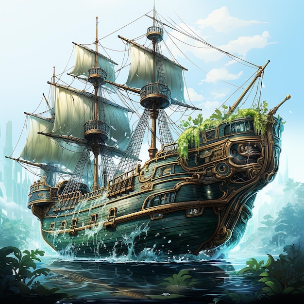 Photo ship illustration