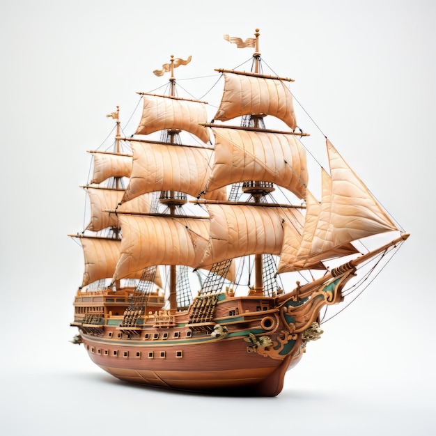 Ship mockup isolated with white background