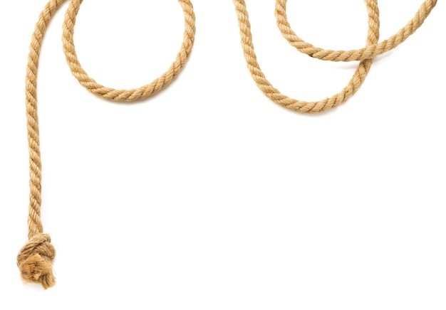 ship rope isolated on white wall