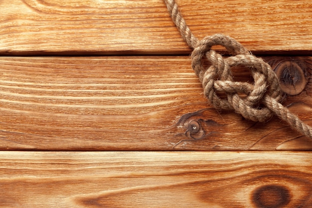 Ship rope at wood table