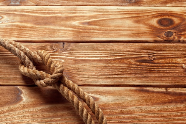 Ship rope at wooden 