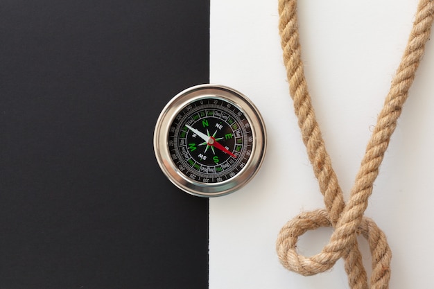 Ship ropes and compass