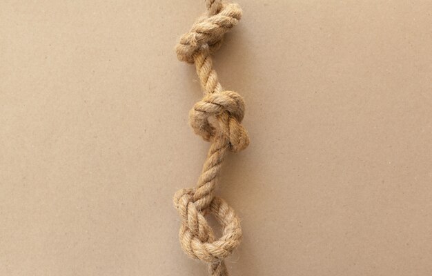 Ship ropes with knot 