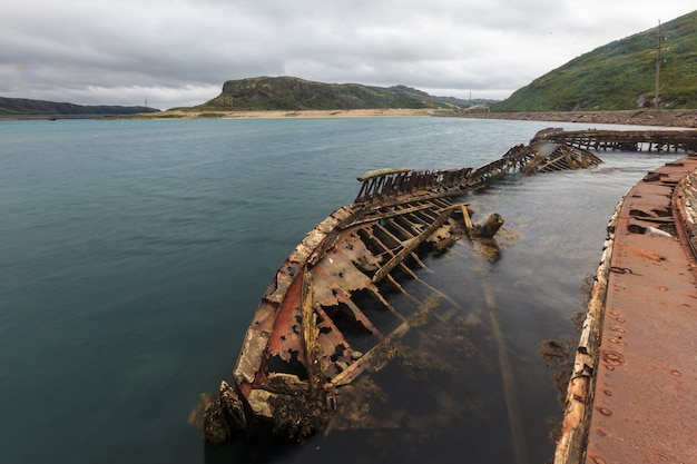 Foto sceleton della nave a teriberka