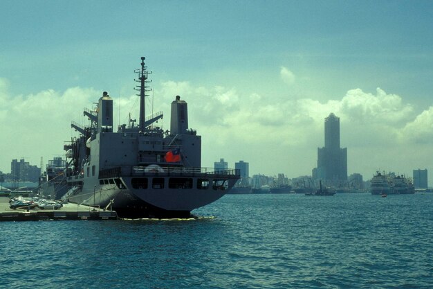 ship in sea against sky