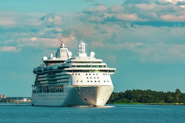 Ship in sea against sky