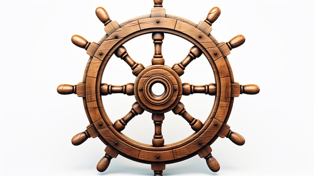Photo ship wheel isolated on white background