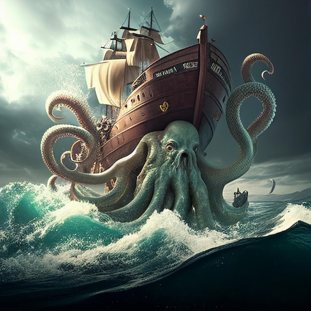 A ship with the word kraken on it