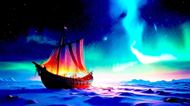 корабль со словами " название северного сияния "