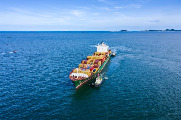 Shipping cargo logistics containers international open sea