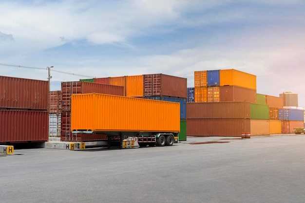 Shipping container in import and export business logistic company Industry