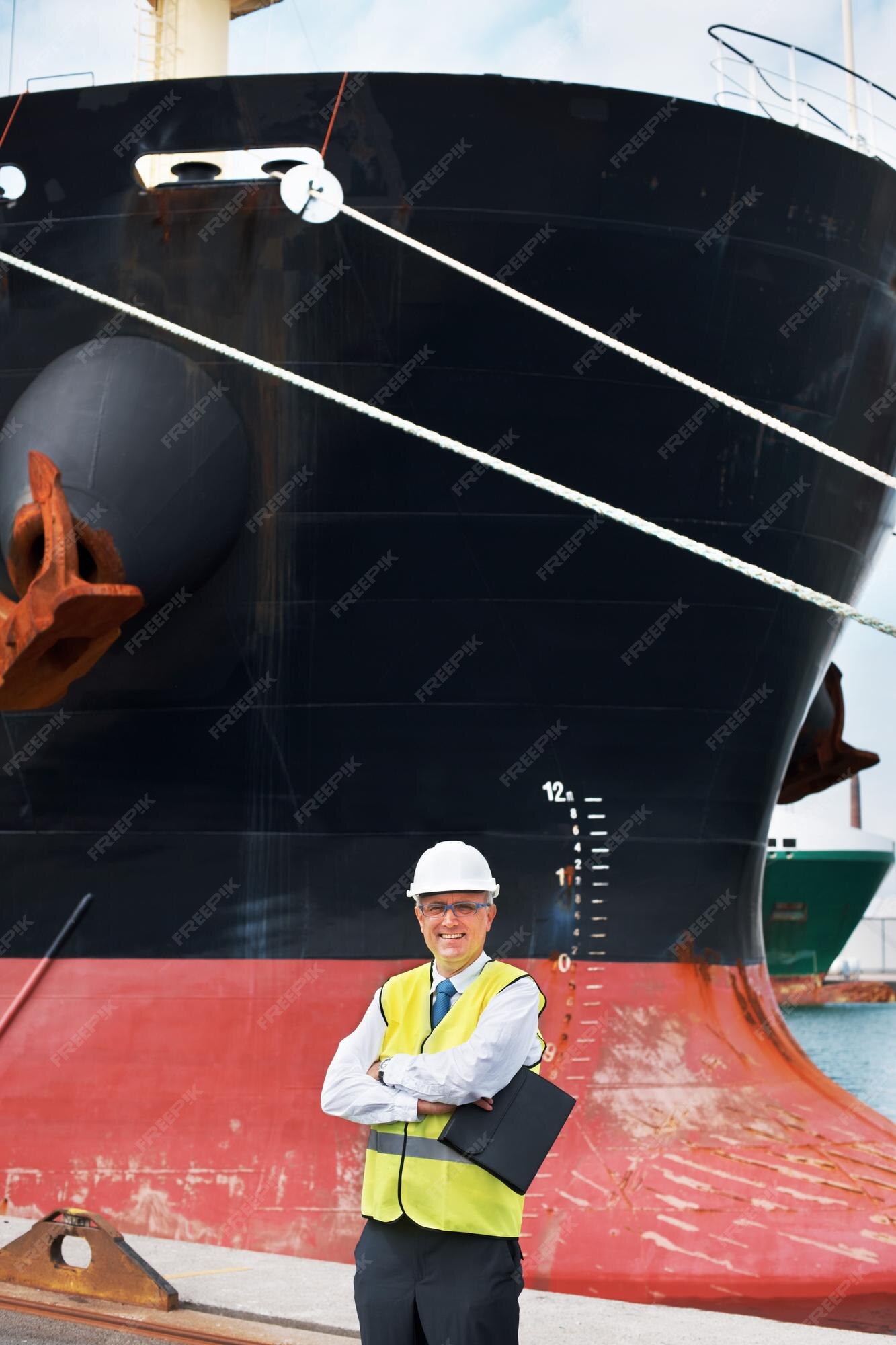 Premium Photo | Shipping logistics delivery and boat engineer with 