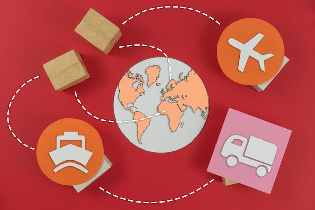 Shipping worldwide by sea by land by air