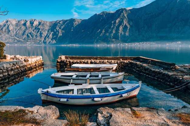 Ships and boats in the bay of kotor