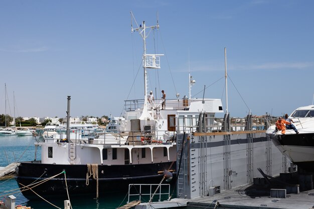 ships and yachts in the port