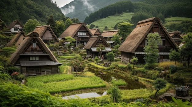 Photo shirakawa go village japan