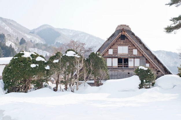 Shirakawago, historisch winterdorp in Japan.