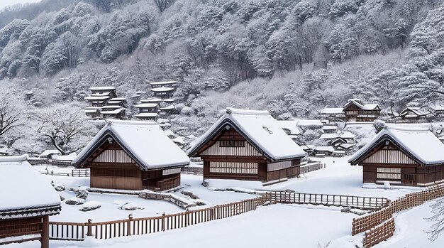 シラカワゴ村 冬の日本