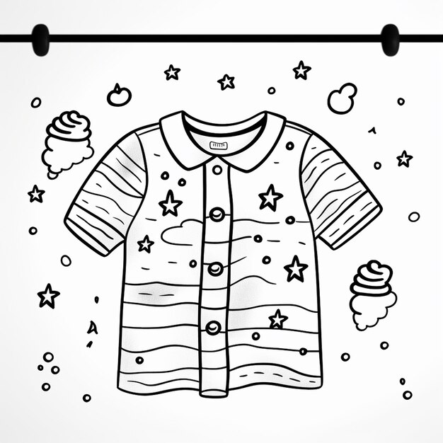 Photo shirt black kids paintingcharm flat coloring book kawaii line art