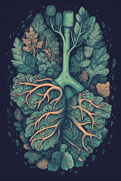 自然の肺のシャツのデザイン