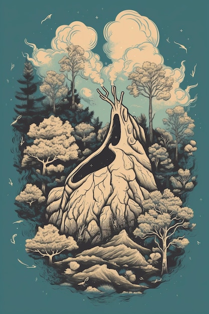 A shirt design of a Natural lung