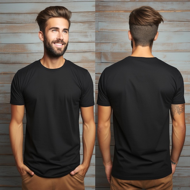 Premium AI Image | Shirt design and people concept closeup of young man ...