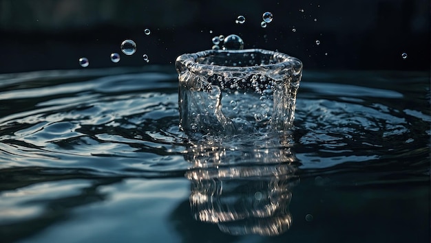 a shirt floating in the water with bubbles