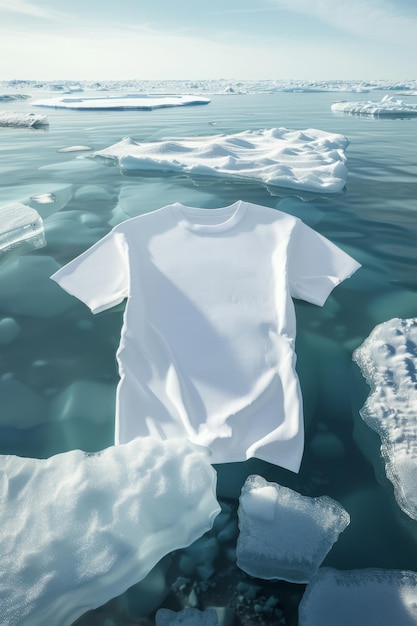 a shirt is laying on the ice with the words quot t shirt quot on the back