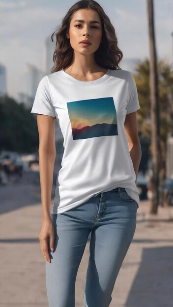 Shirt mockup concept met gewone kleding