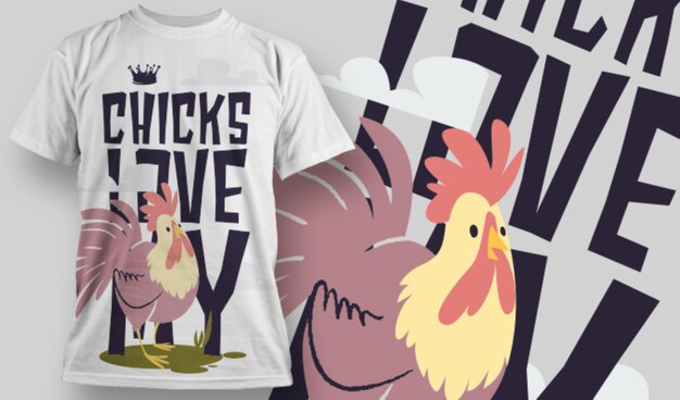 Photo a shirt that says chickens on it