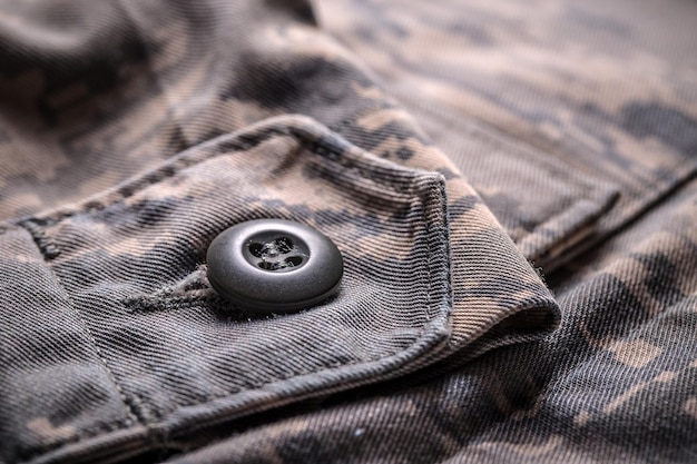 Shirt with camouflage pattern close up shot