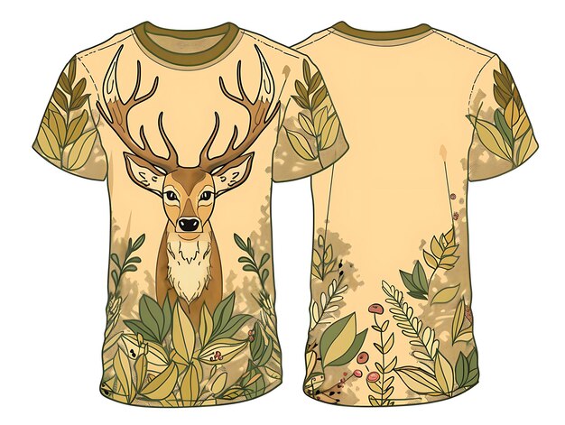 Foto una camicia con un cervo sulla parte anteriore e le parole cervo nella parte anteriore