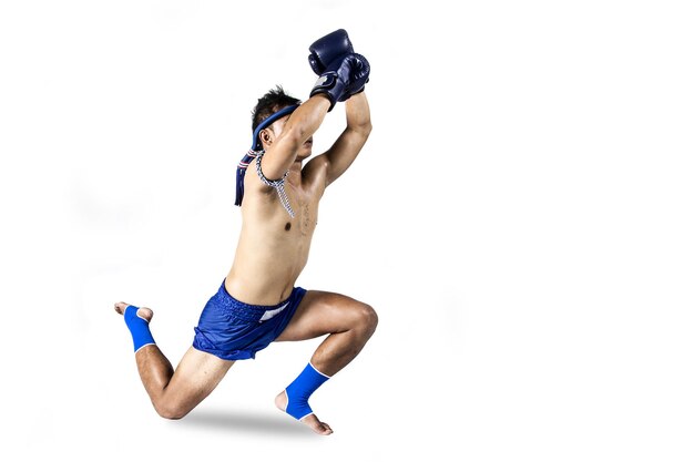 Photo shirtless boxer on white background