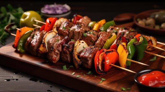 Photo shish kebab on the grill