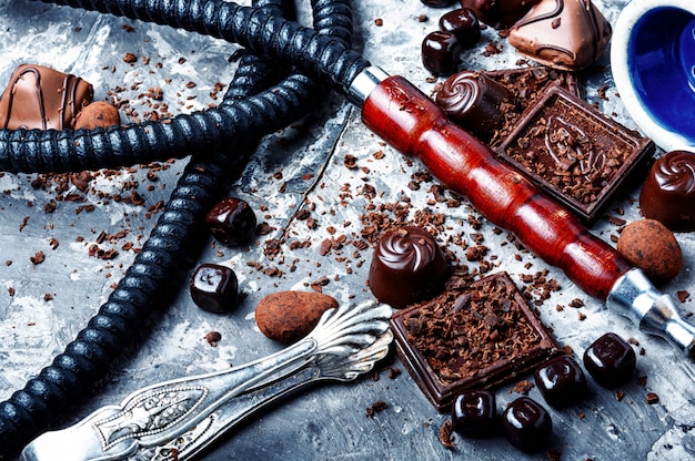 Shisha hookah with chocolate