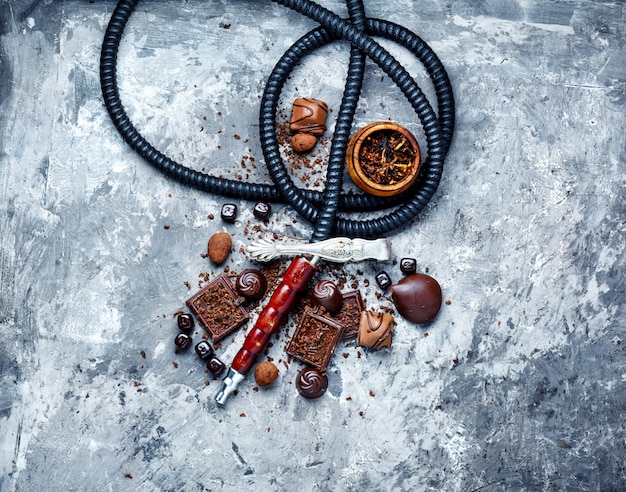 Shisha hookah with chocolate