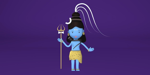 Shiva Shivratri afbeeldingen God Shiva 3D illustratie Leuke Shiva cartoon afbeelding