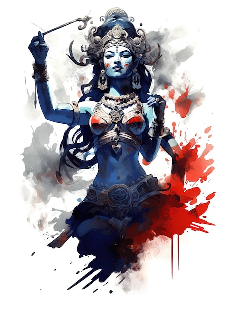 Shiva watercolor illustration of the Hindu god