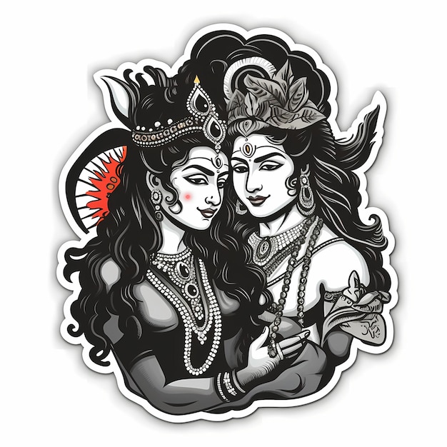 Photo shivshakti god shiva and goddess parvati