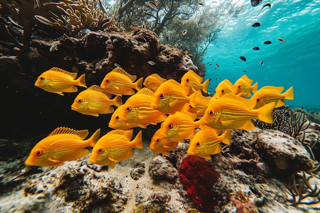 Shoal of fish underwater