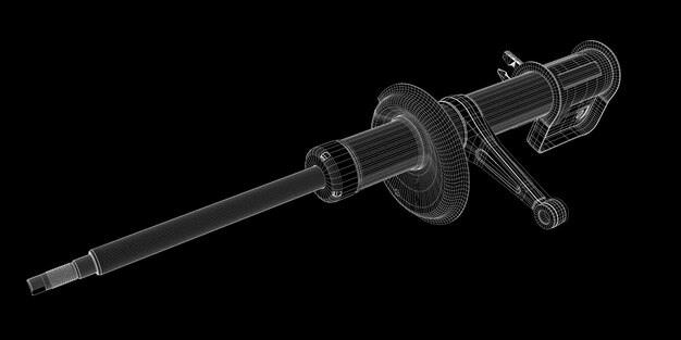 Shock absorber , body structure, wire model