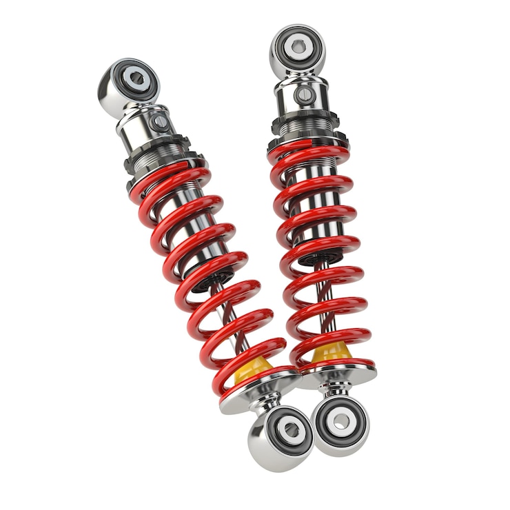 Photo shock absorber car isolated on white background auto parts and spare