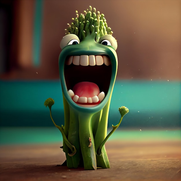 Shocked face asparagus cartoon character