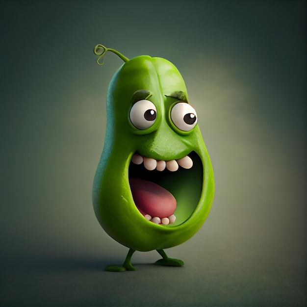 Shocked face green pea