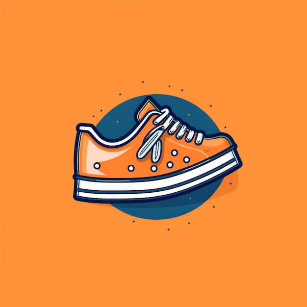 Photo shoe logo vector simple flat color