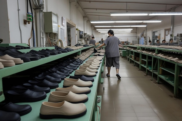 Photo a shoe manufacturing enterprise ai generated