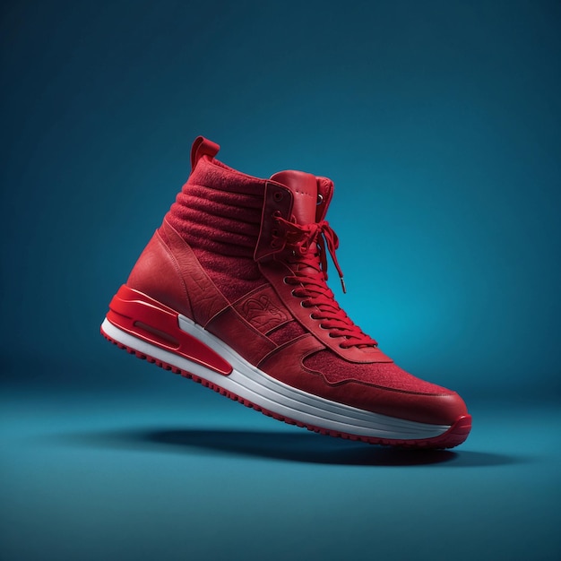 Foto un modello di scarpa e una scarpa rossa