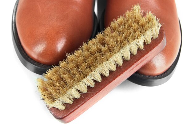 Photo shoe polishing close up