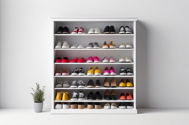 Photo shoe rack organization mockup