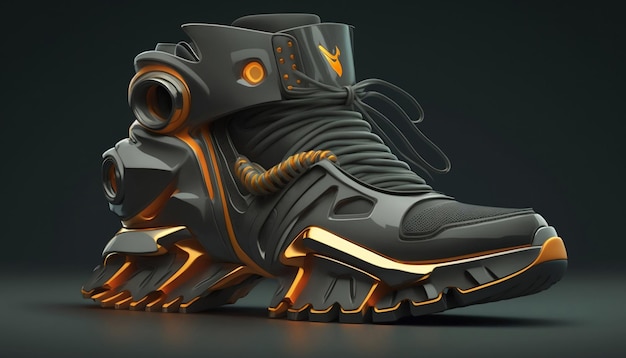 A shoe that has the word robot on it